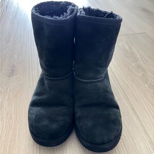 Black UGG Suede Fur-Lined Boots